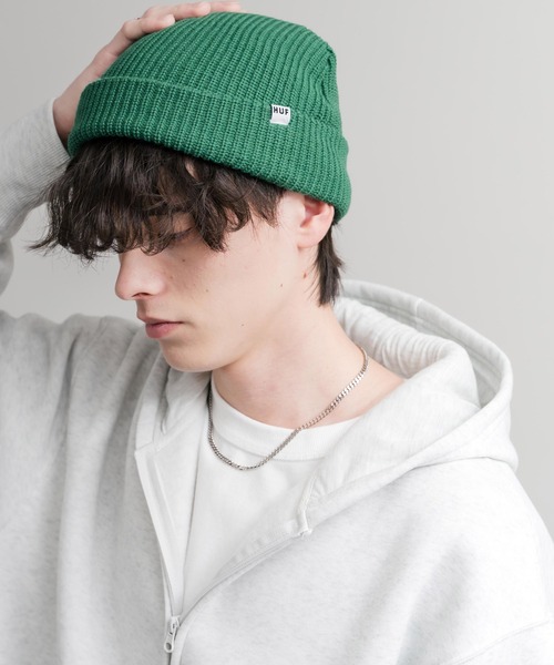 HUF（ハフ） ニット帽 ニットキャップ USUAL CUFF BEANIE ワンポイント