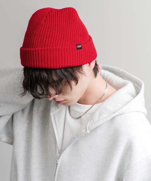 HUF（ハフ） ニット帽 ニットキャップ USUAL CUFF BEANIE ワンポイント
