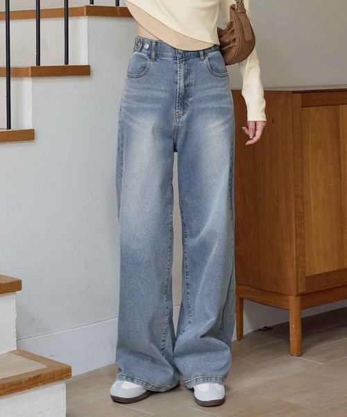 CHAN ME」 デニムパンツ - ライトブルー レディース : ZOZOTOWN Yahoo