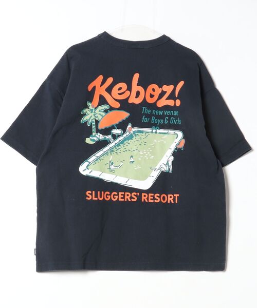 「KEBOZ」 ワンポイント半袖Tシャツ S ネイビー レディース_画像2