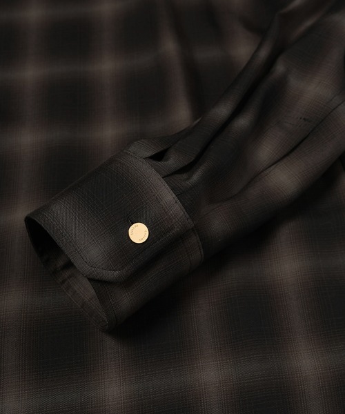 CULLNI（クルニ） シャツ Ombre Check Chin Tab Long Sleeve Shirt
