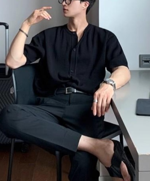 「CREARE -LINO-」 ニットカーディガン MEDIUM ブラック メンズ_画像7