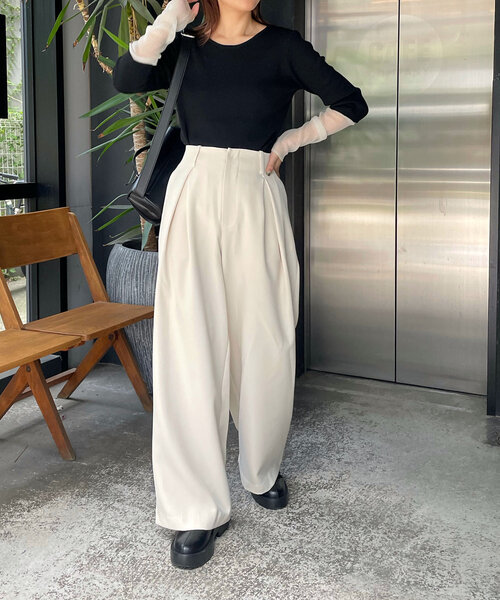 「CAPRICIEUX LE'MAGE」 パンツ 36 ベージュ レディース_画像7