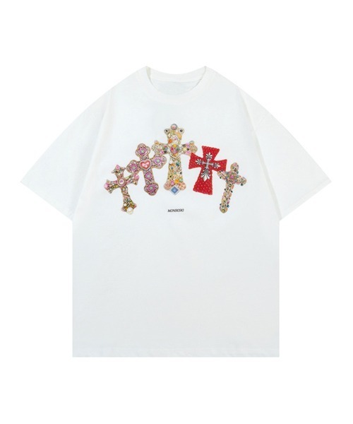 Ressaca（レサーカ） tシャツ オーバーサイズクロスプリントTシャツ