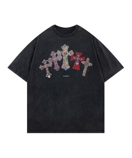 Ressaca（レサーカ） tシャツ オーバーサイズクロスプリントTシャツ