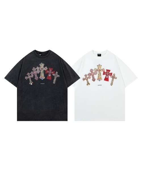 Ressaca（レサーカ） tシャツ オーバーサイズクロスプリントTシャツ