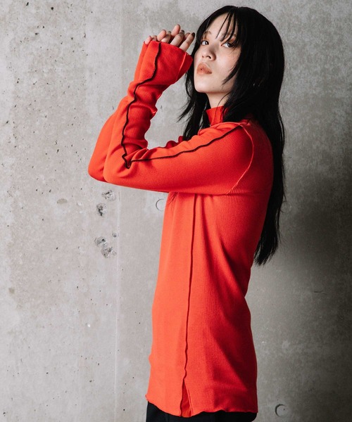 「MARECHAL TERRE」 長袖カットソー MEDIUM ワインレッド レディース_画像5