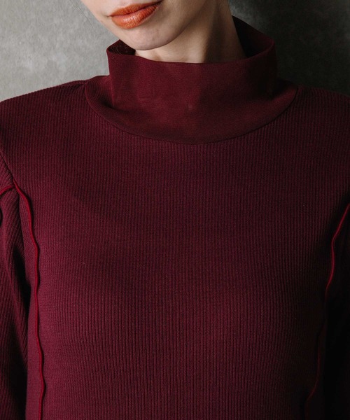 「MARECHAL TERRE」 長袖カットソー MEDIUM ワインレッド レディース_画像8