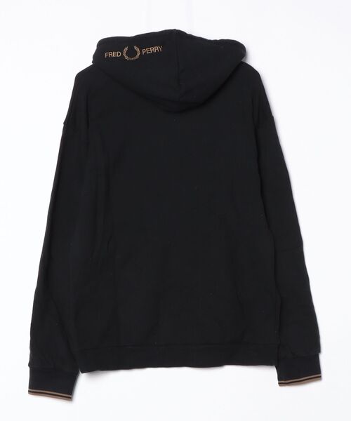 「FRED PERRY」 プルオーバーパーカー L ブラック レディース_画像2