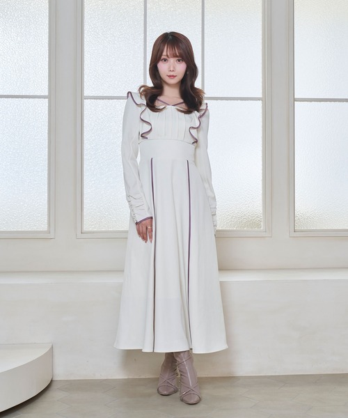 Rosé Museワンピース　新品未使用タグ付き Rose Muse（ロゼミューズ） 長袖ワンピース FREE アイボリー