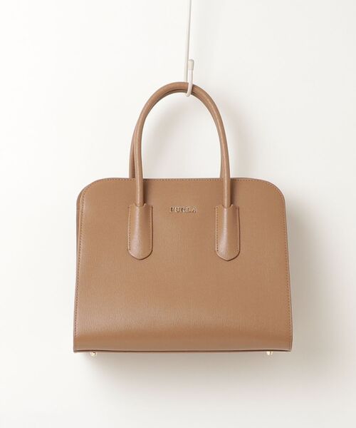 【極美品】FURLA NET フルラ ネット 2way ハンドバッグ ブラウン FURLA（フルラ） ワンポイント2WAYバッグ - ブラウン レディース