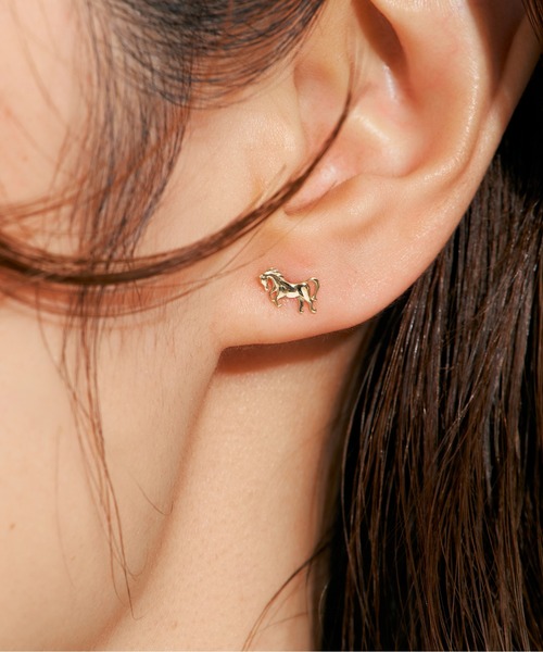 ピアス K10 馬/ホース ピアス レディース メンズの画像