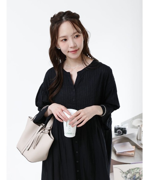 【美品】フォクシー リネンワンピースドレス マルチピンタックドレス ひざ丈 fifth（フィフス） ワンピース ピンタック前開きワンピース : ZOZOTOWN