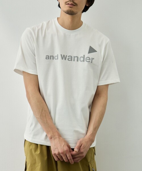 and wander（アンドワンダー） tシャツ 「and wander/アンドワンダー