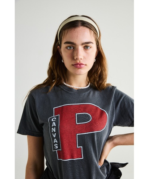 「PARROTT CANVAS」 半袖Tシャツ - ベージュ レディース_画像2