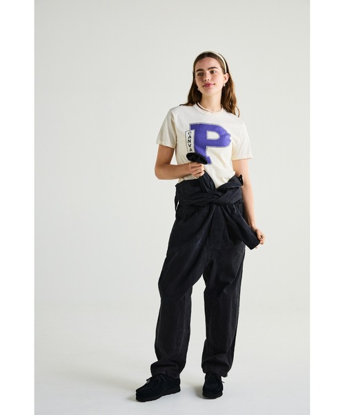 「PARROTT CANVAS」 半袖Tシャツ - ベージュ レディース_画像5