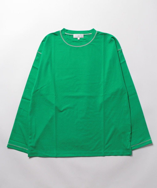 「AH ABAHOUSE」 長袖Tシャツ 48 グリーン メンズ_画像2