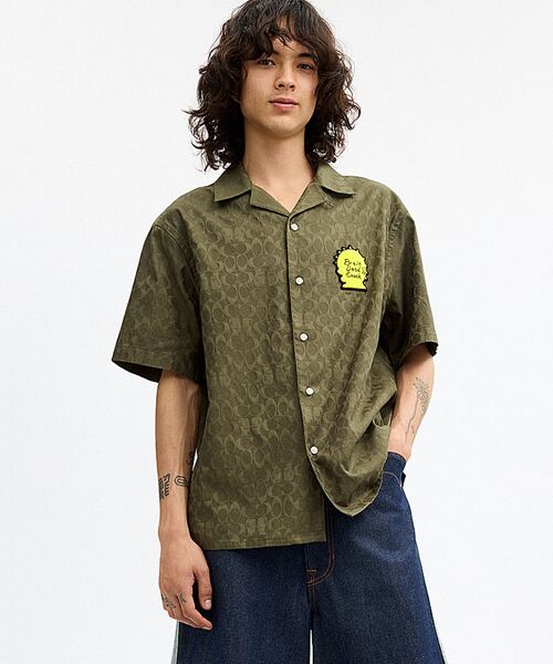 【タグ付き⭐︎新品未使用】COACH シグネチャーキャンプシャツ　S COACH（コーチ） シャツ 半袖 | BRAIN DEAD」シグネチャー キャンプ