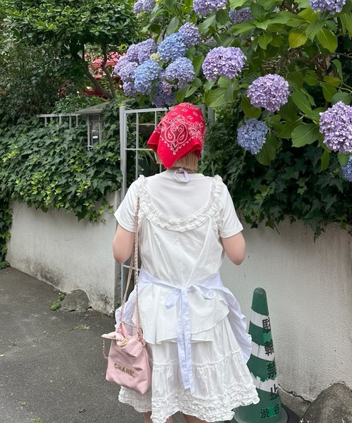 Alley Tokyo ワンピース フラワー刺繍フリルエプロン : ZOZOTOWN Yahoo