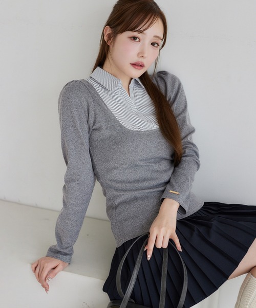 「one after another NICE CLAUP」 長袖カットソー FREE ネイビー レディース_画像3