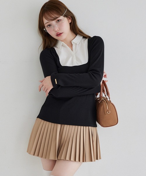 「one after another NICE CLAUP」 長袖カットソー FREE ネイビー レディース_画像4