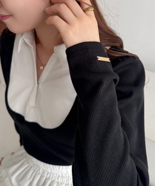 「one after another NICE CLAUP」 長袖カットソー FREE ネイビー レディース_画像5