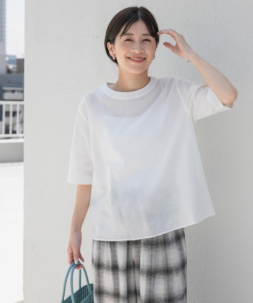 「URBAN RESEARCH DOORS」 半袖ブラウス MEDIUM グリーン レディース_画像5