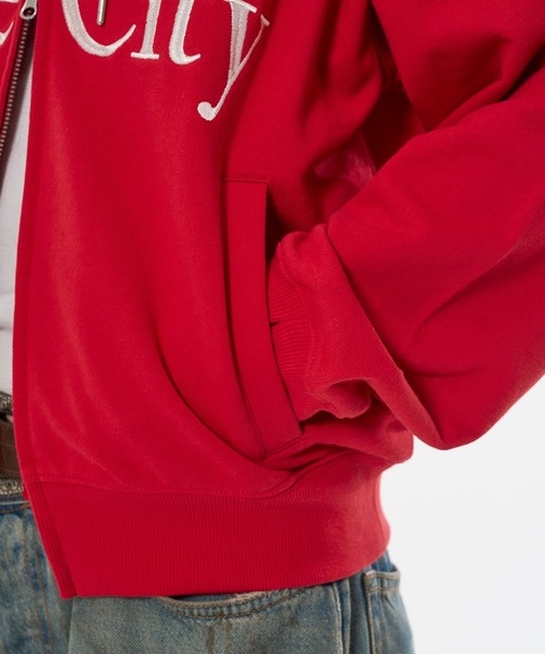 「WISH FOR EVER」 ジップアップパーカー MEDIUM レッド メンズ_画像3