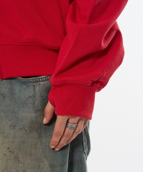 「WISH FOR EVER」 ジップアップパーカー MEDIUM レッド メンズ_画像4