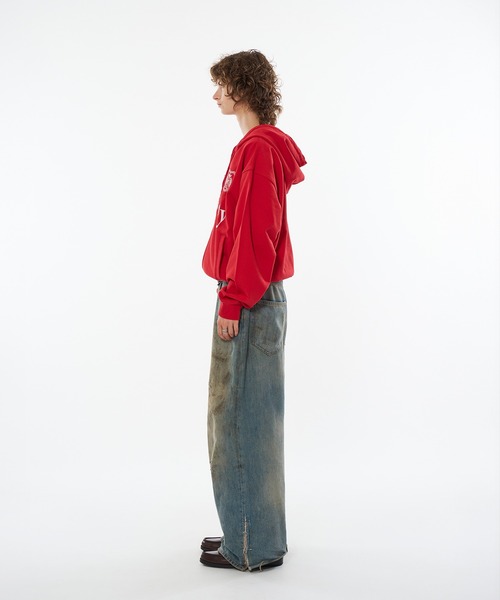 「WISH FOR EVER」 ジップアップパーカー MEDIUM レッド メンズ_画像7