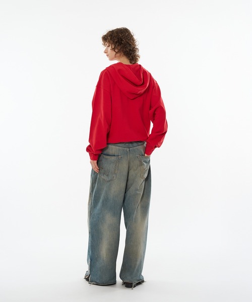 「WISH FOR EVER」 ジップアップパーカー MEDIUM レッド メンズ_画像9