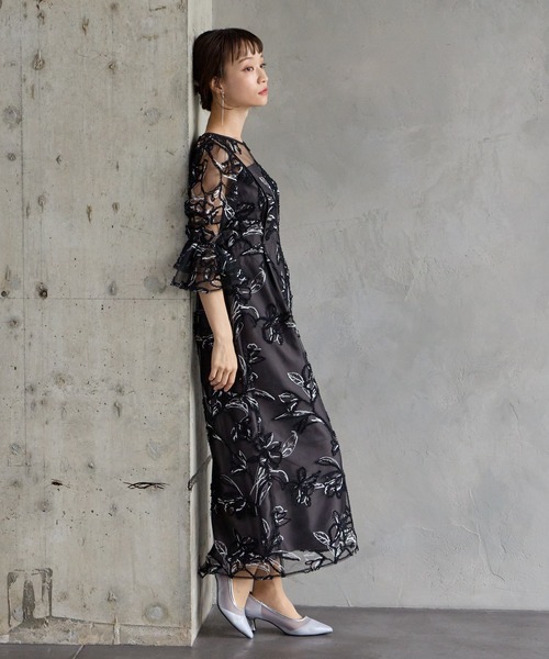 「AIMER」 長袖ワンピース MEDIUM ライトグリーン レディース_画像3