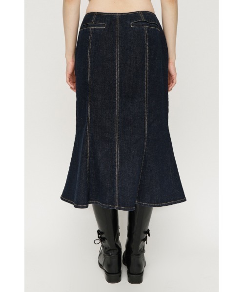 未使用タグ付き★MIU MIU★美ラインロングスカート★38ネイビー SLY（スライ） ロング スカート TULIP SHAPE DENIM M/SK チューリップ