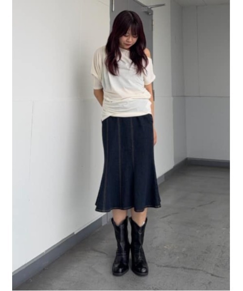 SLY（スライ） ロング スカート TULIP SHAPE DENIM M/SK チューリップ