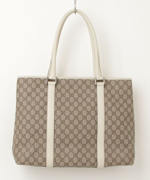 GUCCI GGスプリーム ミニトートバッグ ベージュ キャンバス レザー GUCCI（グッチ） GGスプリーム トートバッグ - ベージュ レディース