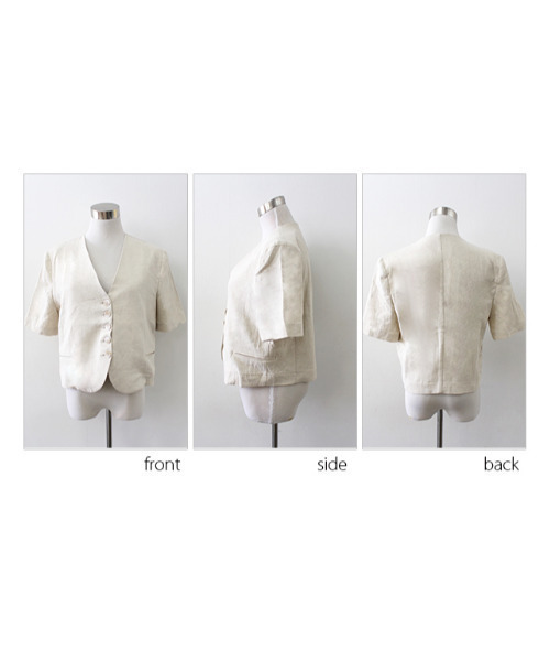 ブラウス シャツ 5ボタンリネンシャツジャケット レディース MODE ROBE ブラウス シャツ 5ボタンリネンシャツジャケット