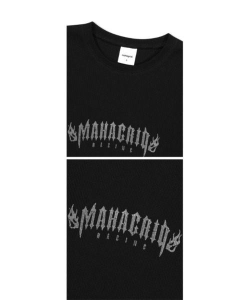 tシャツ 「mahagrid/マハグリッド」FLAME WAFFLE LS TEE/フレームワッフル 長袖Tシャツ レディース メンズ MAHAGRID tシャツ 「mahagrid/マハグリッド」FLAME WAFFLE LS