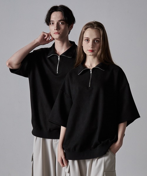 CLEL（クレイル） tシャツ 「CLEL」Half Zip Design Half Sleeve