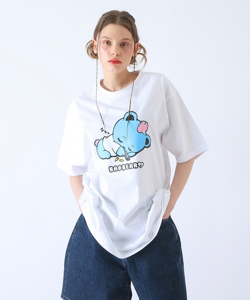【韓国BAD BLUE バッドブルー】Baby BadBear Oversized Tee 韓国BAD BLUE バッドブルー】BadBear Tee White (Bad Blue/T