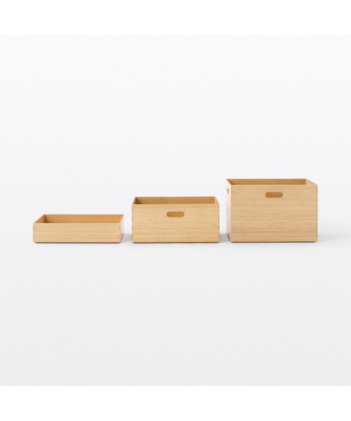 無印良品（MUJI） 収納 重なる竹材長方形ボックス 大 約幅37×奥行