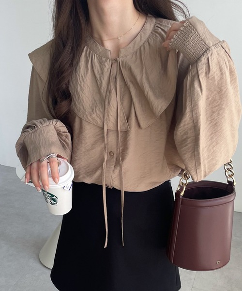 シアーフリルカラーボリューム袖ブラウス trim_ofgrc_item71b6c5ac0a7f11e