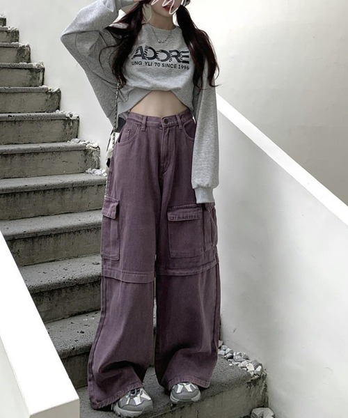 ジーンズ デニム デニムパンツ 「HOOK」for girls アシンメトリー