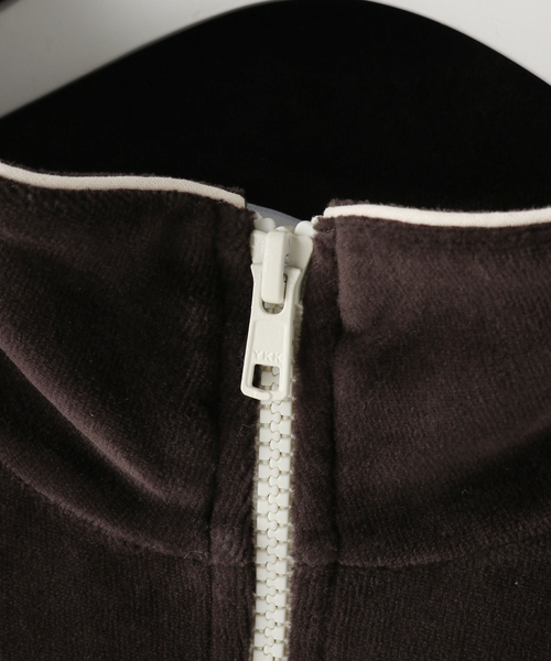 ジャケット・アウター SPORTY&RICH SPORTY VELOUR TRACK JACKET SPORTY&RICH / スポーティアンドリッチ】SCRIPT VELOUR TRACK