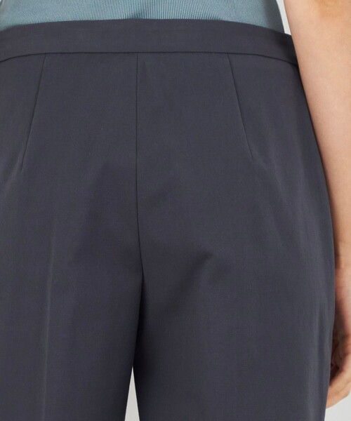 スラックス パンツ プレーンコットンストレッチ シガレットパンツ レディースの画像