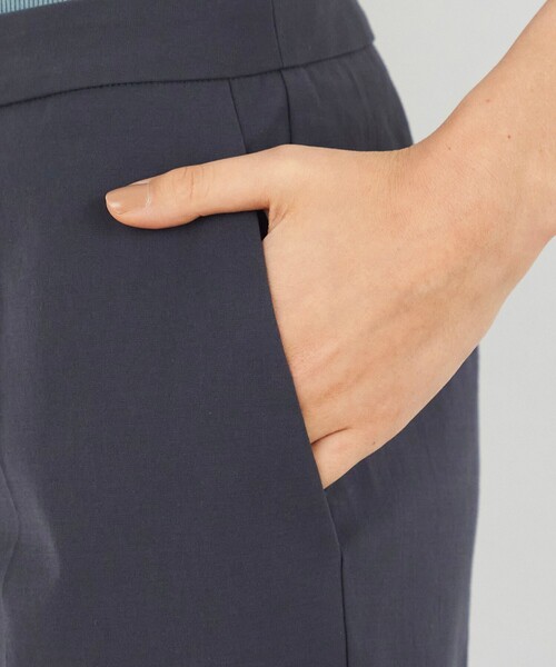 スラックス パンツ プレーンコットンストレッチ シガレットパンツ レディースの画像