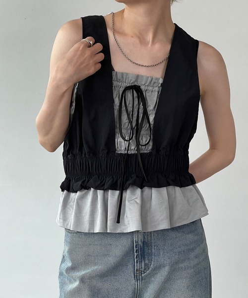 美品⭐︎45R ⭐︎ナイロン　ベスト　ブラウン TABASA｜ソフトナイロンニット脇あきベスト | Rakuten Fashion