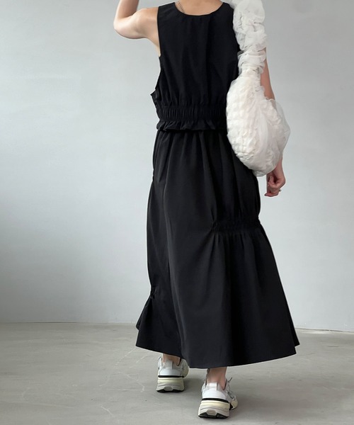 美品⭐︎45R ⭐︎ナイロン　ベスト　ブラウン chuclla ベスト ジレ 2way クロップド ナイロンベスト chw24s072