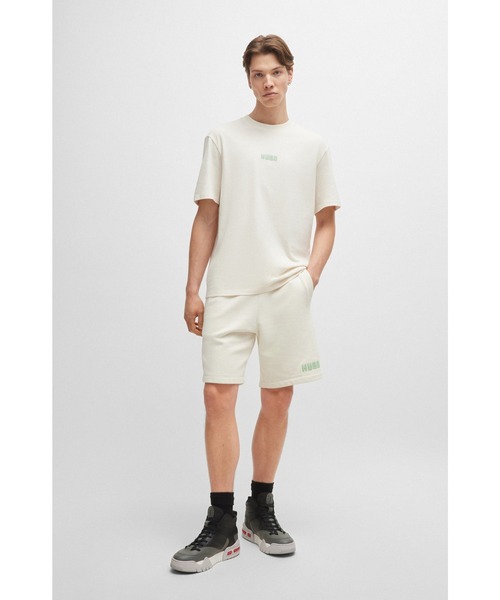 【関税込み】Hugo オフホワイト リラックスフィット Tシャツ BOSS - リラックスフィット Tシャツ ストレッチコットン