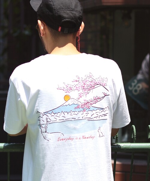 BEAMS JAPAN tシャツ 「UNISEX」BEAMS / 別注 富士山 Tシャツ