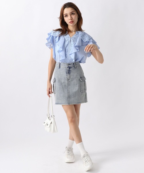 FOREVER21 デニムスカート 「2024SS」カーゴミニデニムスカート